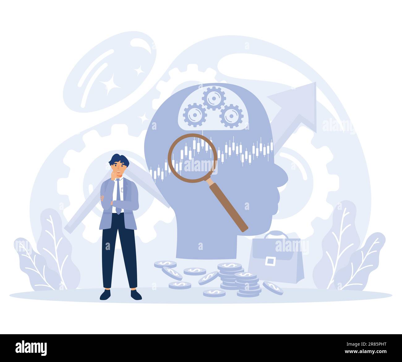 Enterprise strategy development concept, Business Intelligence and business rule, big data analytics, application software, flat vector modern illustr Stock Vector