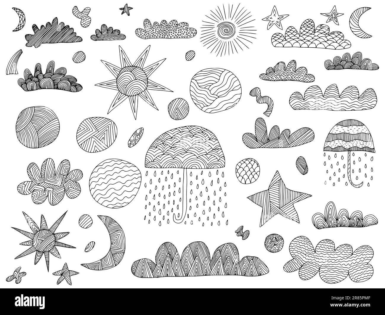 Vector doodle weather elements set Stock Vector Image & Art - Alamy