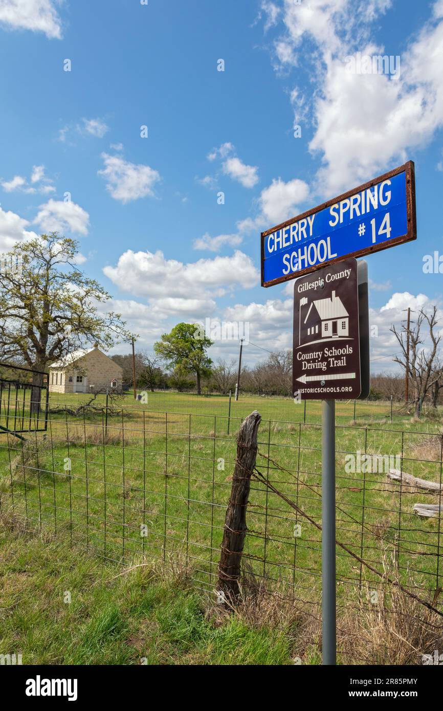 Texas, Hill Country, Gillespie County, Cherry Spring School #14 Stock ...