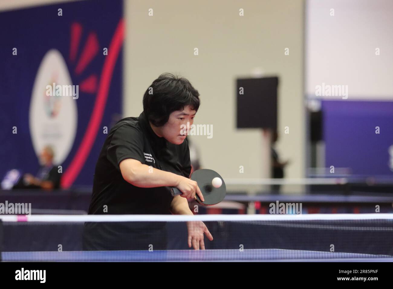 Berlin, Deutschland, 19, June, 2023. Kyoko Ebisawa from Nippon during Table Tennis in the Special Olympics World Games Berlin 2023.. Credit: Fabideciria. Credit: Fabideciria/Alamy Live News Credit: Fabideciria/Alamy Live News Stock Photo