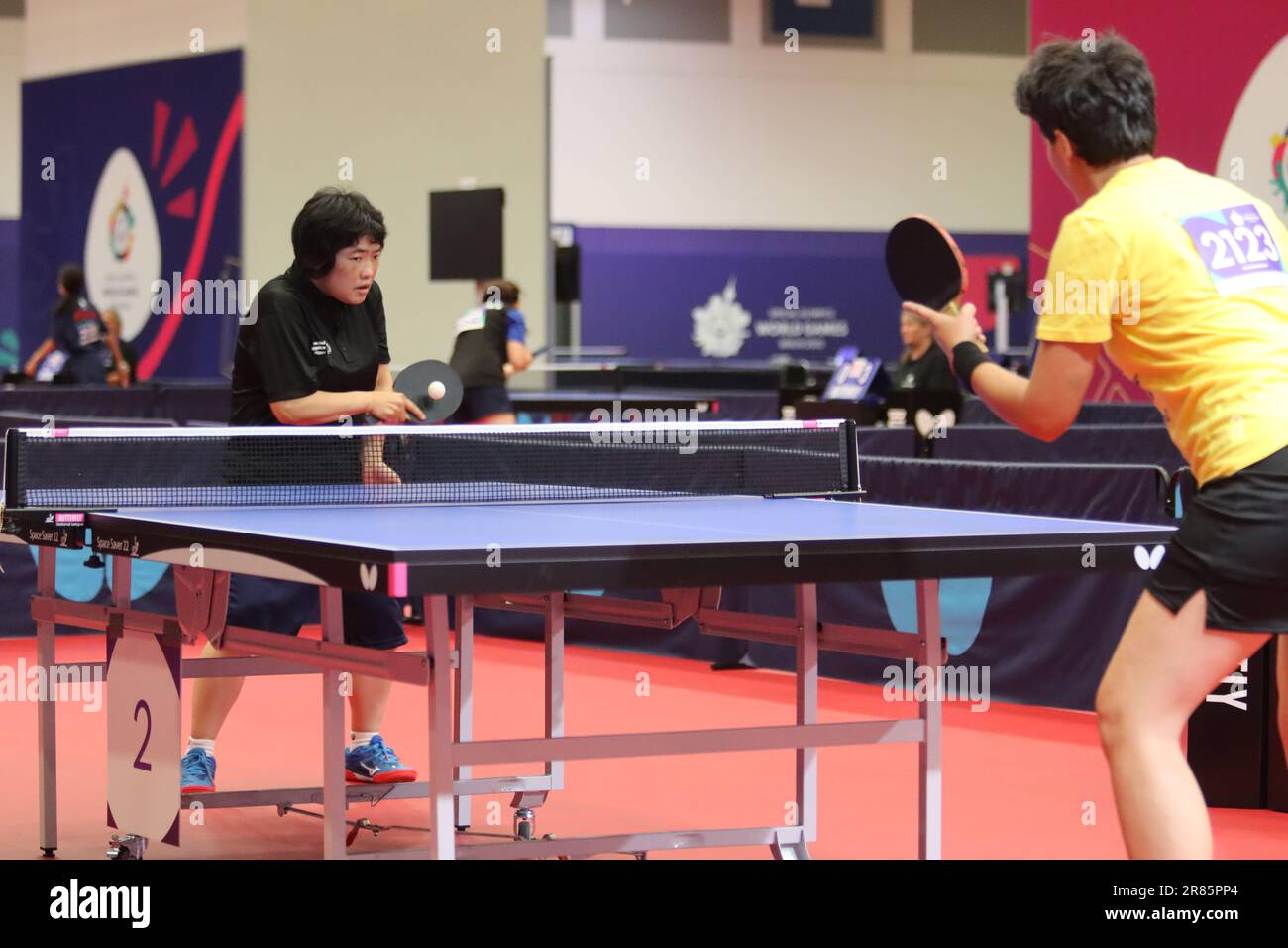 Berlin, Deutschland, 19, June, 2023. Kyoko Ebisawa from Nippon and Kateryna Hryshchenko from Ukraine during Table Tennis in the Special Olympics World Games Berlin 2023.. Credit: Fabideciria. Credit: Fabideciria/Alamy Live News Credit: Fabideciria/Alamy Live News Stock Photo