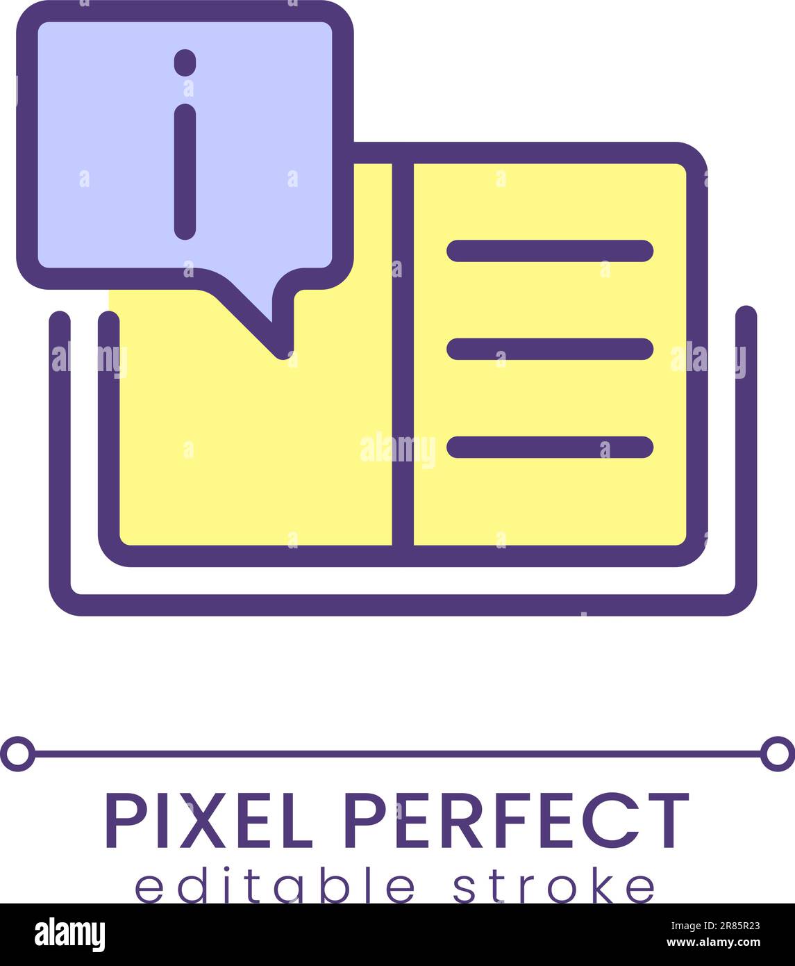 Text information pixel perfect RGB color icon Stock Vector