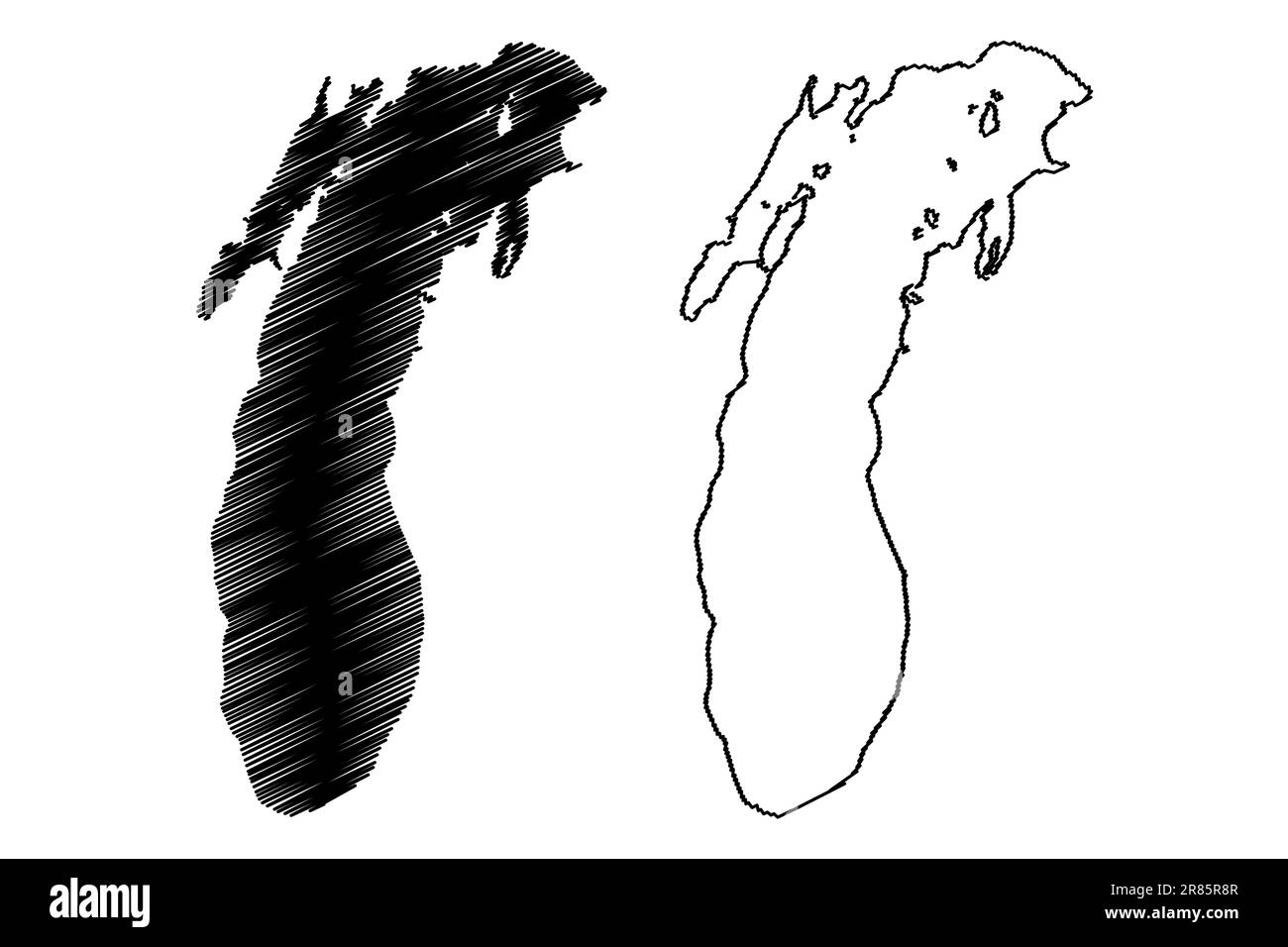 Lake Michigan (United States, North America, us, Great Lakes) map ...