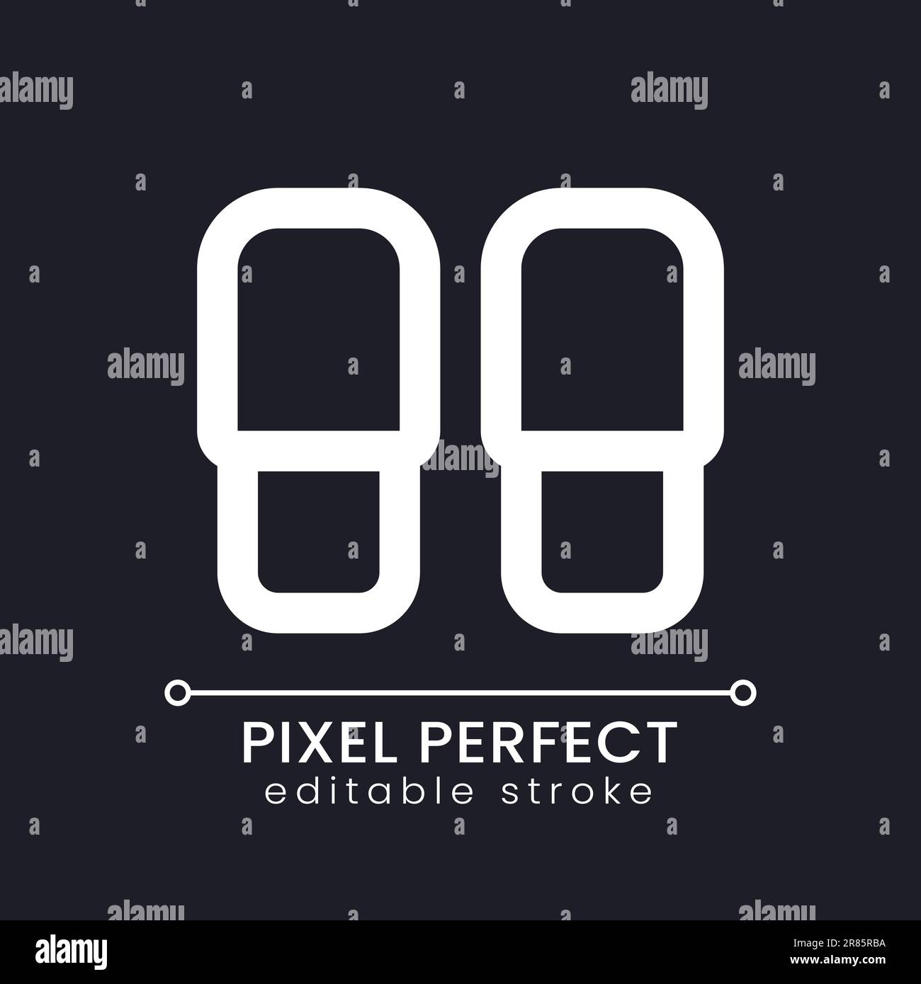 Slippers pixel perfect white linear ui icon for dark theme Stock Vector ...