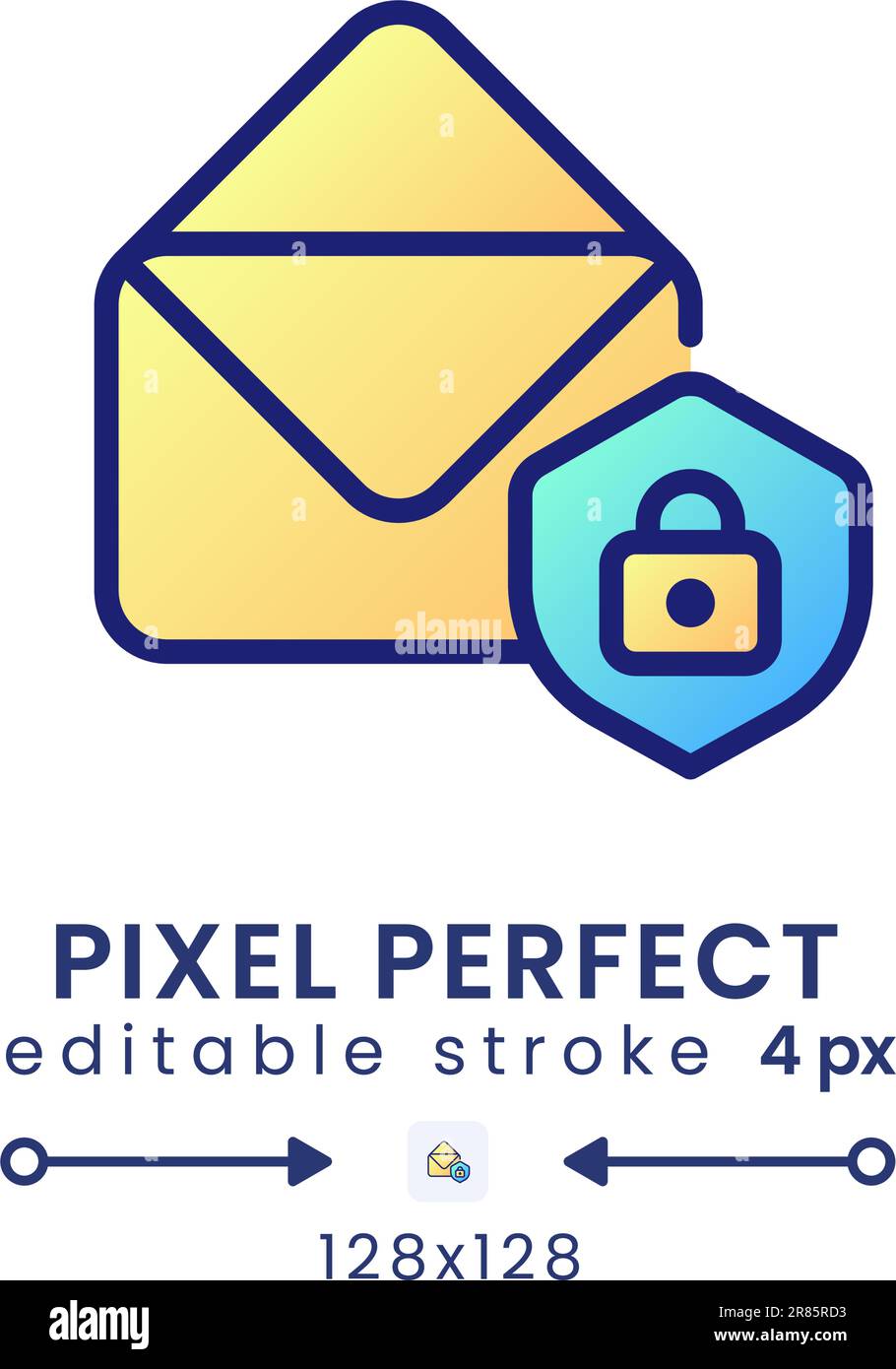 Email security gradient fill desktop icon Stock Vector