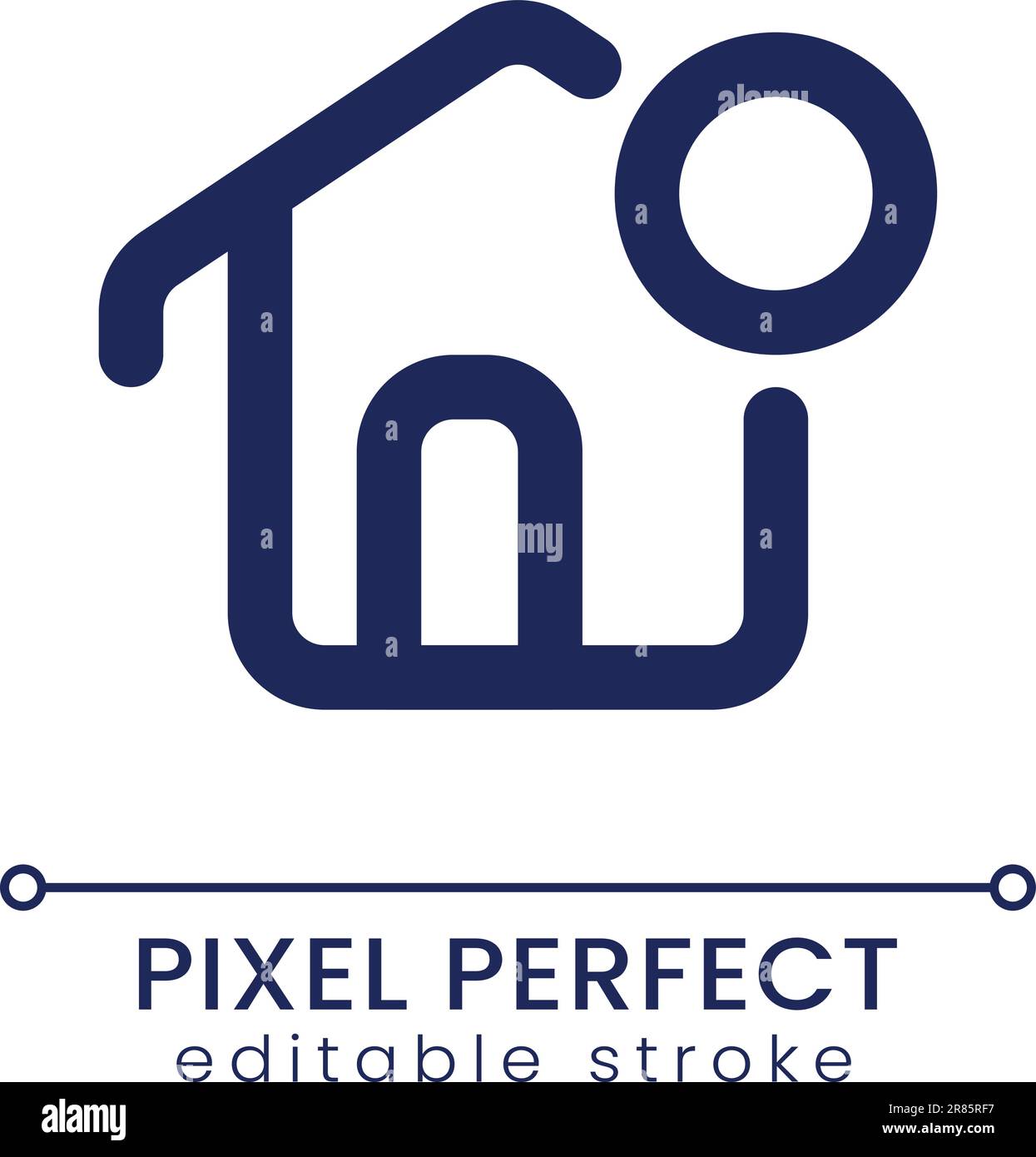 Notification from homepage pixel perfect linear ui icon Stock Vector