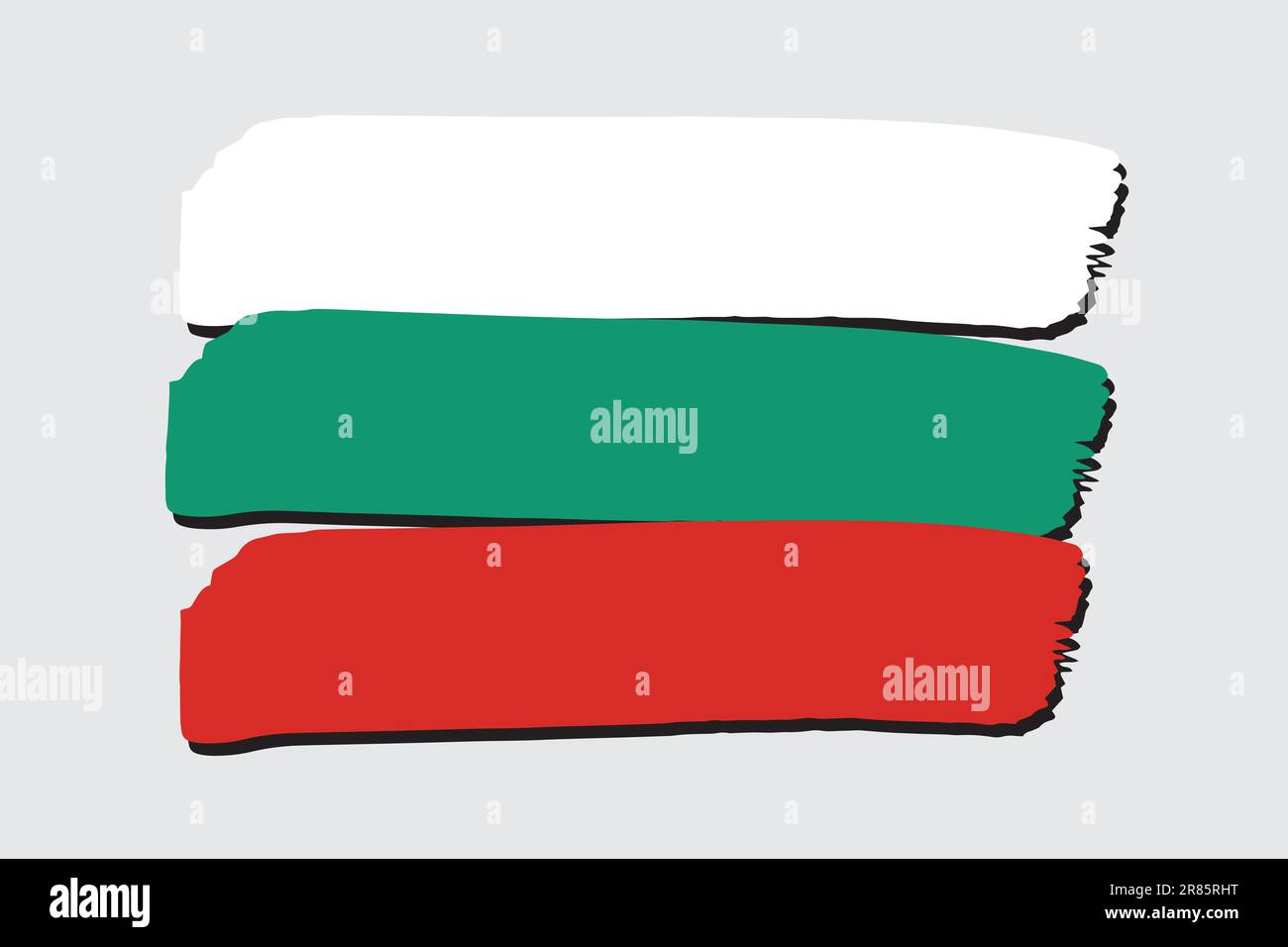 Bulgaria Flag with colored hand drawn lines in Vector Format Stock Vector