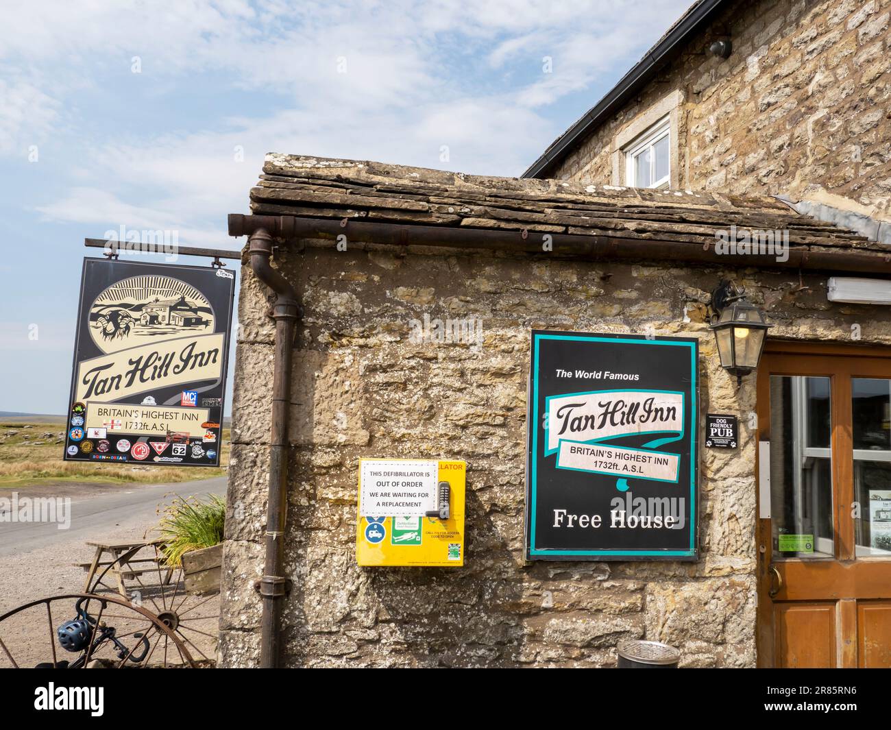 The Tan Hill Inn on the moors above Swaledale, Yorkshire Dales, UK, Britians highest pub at 1732