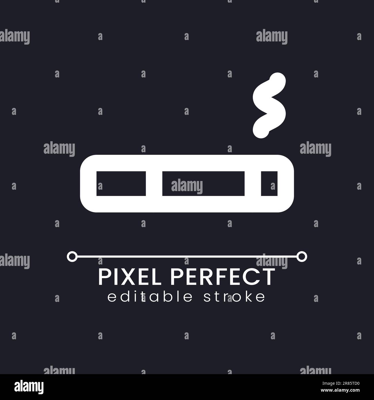 Smoking lounge pixel perfect white linear ui icon for dark theme Stock Vector