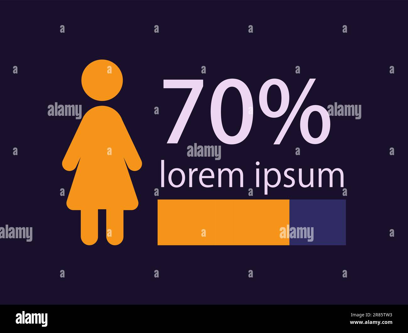 Female part infographic chart design template for dark theme Stock ...