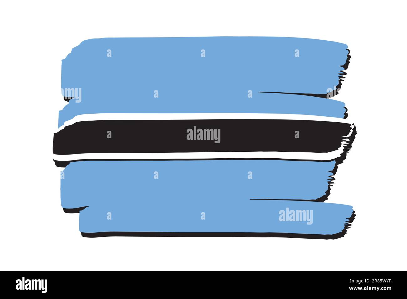 Botswana Flag with colored hand drawn lines in Vector Format Stock Vector