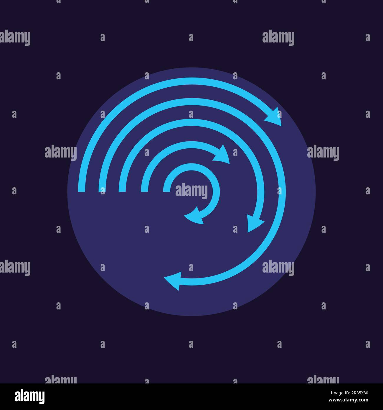 Circular arrow infographic chart design element for dark theme Stock ...