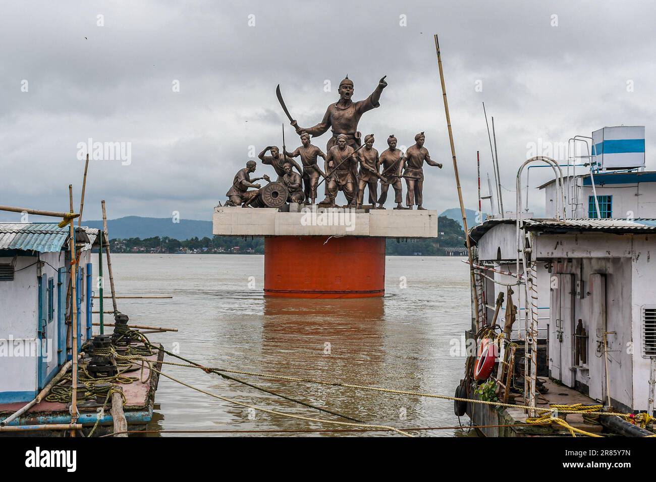 Guwahati, India. 17th June, 2023. The statue of Lachit Borphukan, the