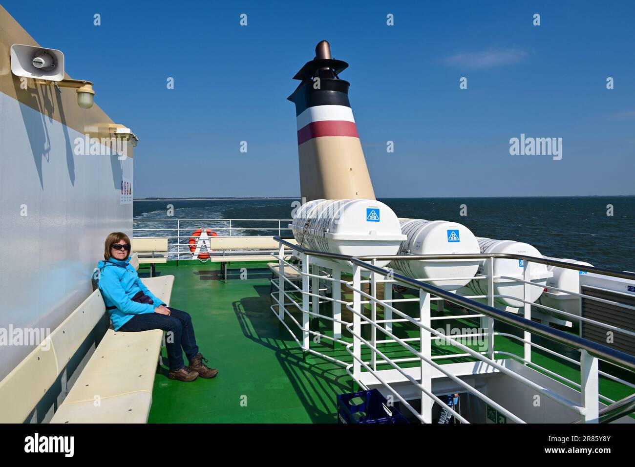 WDR Ferry, Wadden Sea, Frisian Islands, Germany Stock Photo