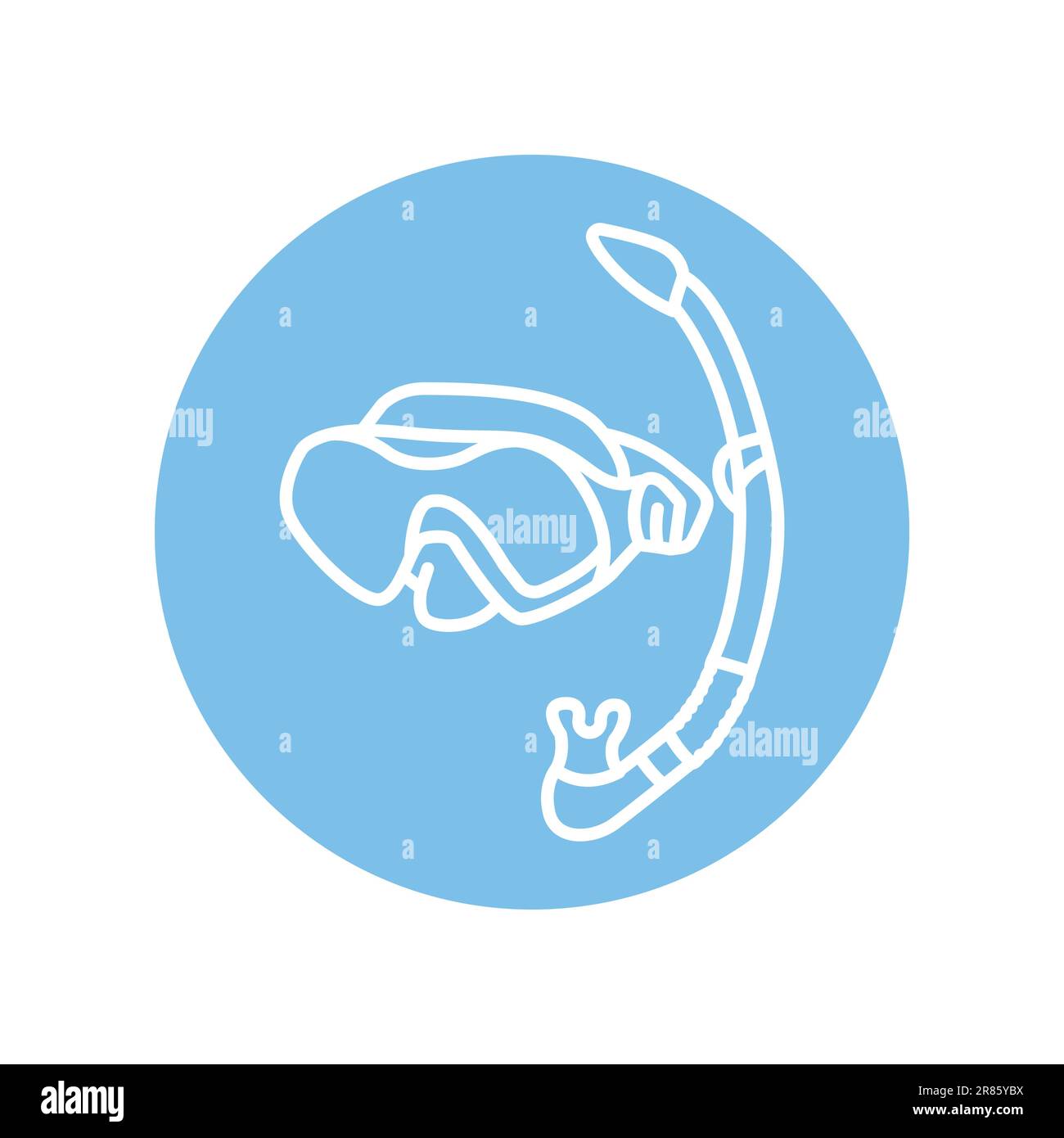 Diving mask black line icon. Pictogram for web page, mobile app, promo ...