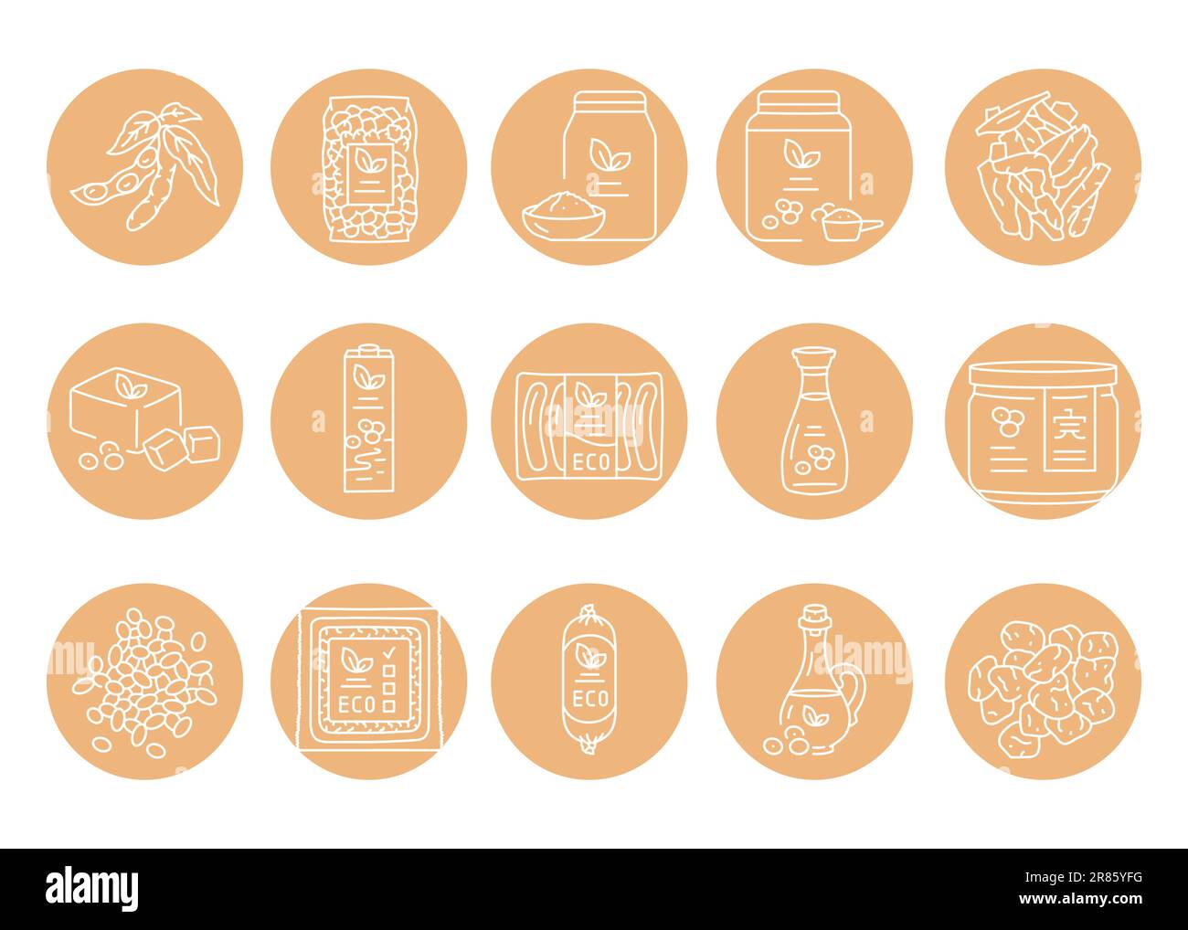 Soy products set Stock Vector Images - Alamy