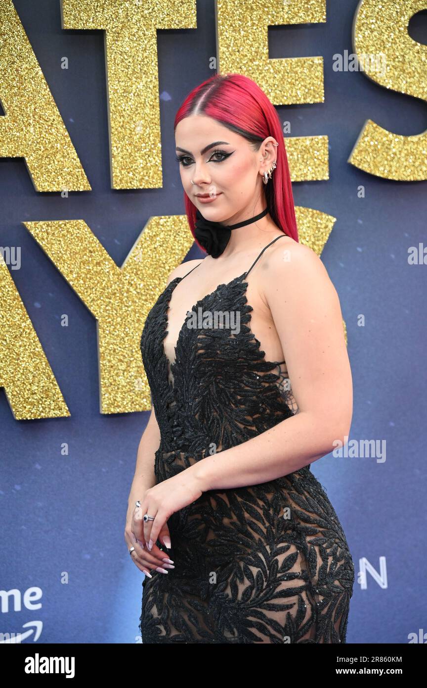 London UK. Sophie Hannah at the World Premiere of Greatest Days ODEON Luxe Leicester Square. 15th June 2023. Ref LMK420 SLIVE160623 001. See Li Landmark Media Stock Photo Alamy