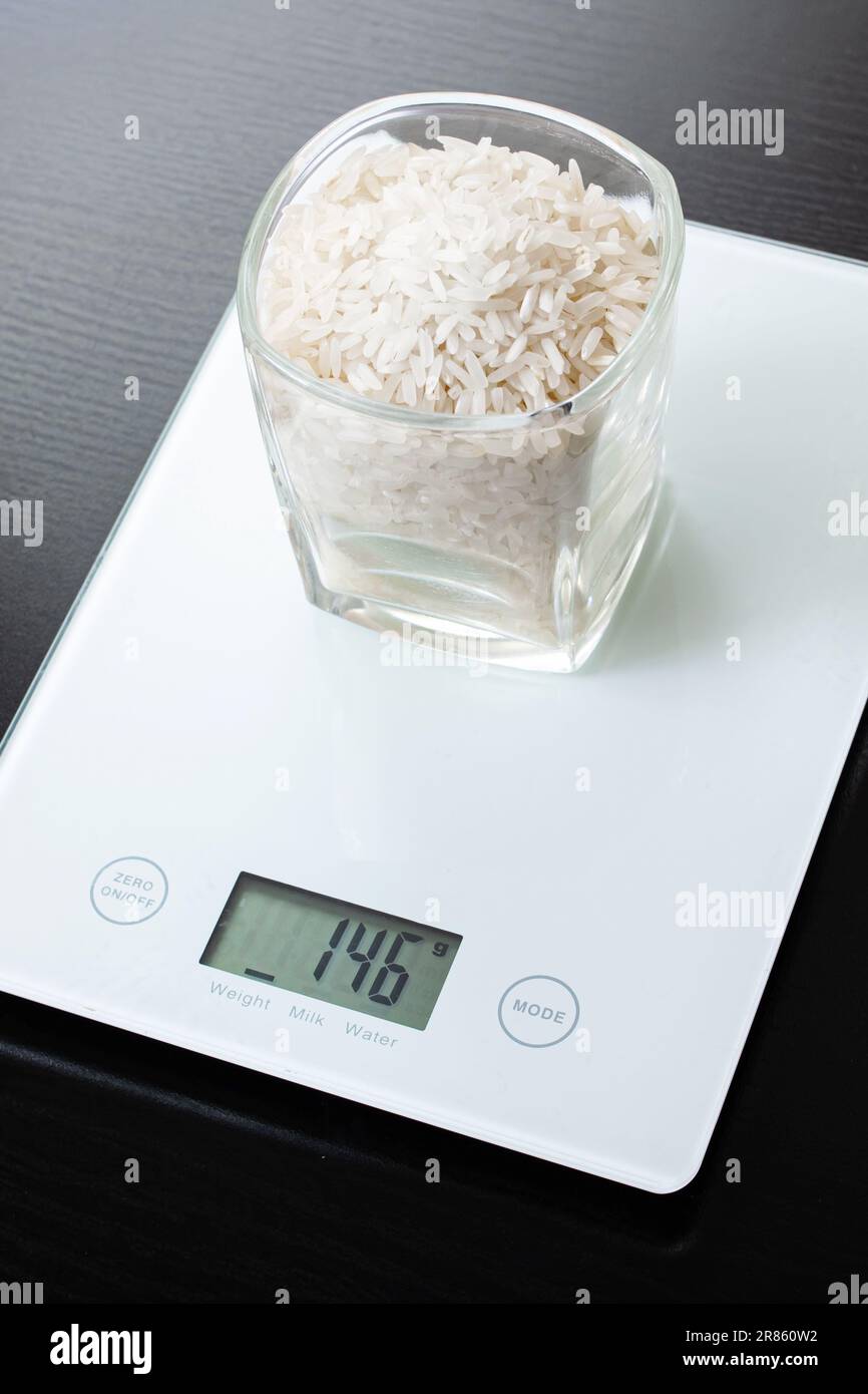 Fresh Meat On Digital Scale Isolated On White Stock Illustration