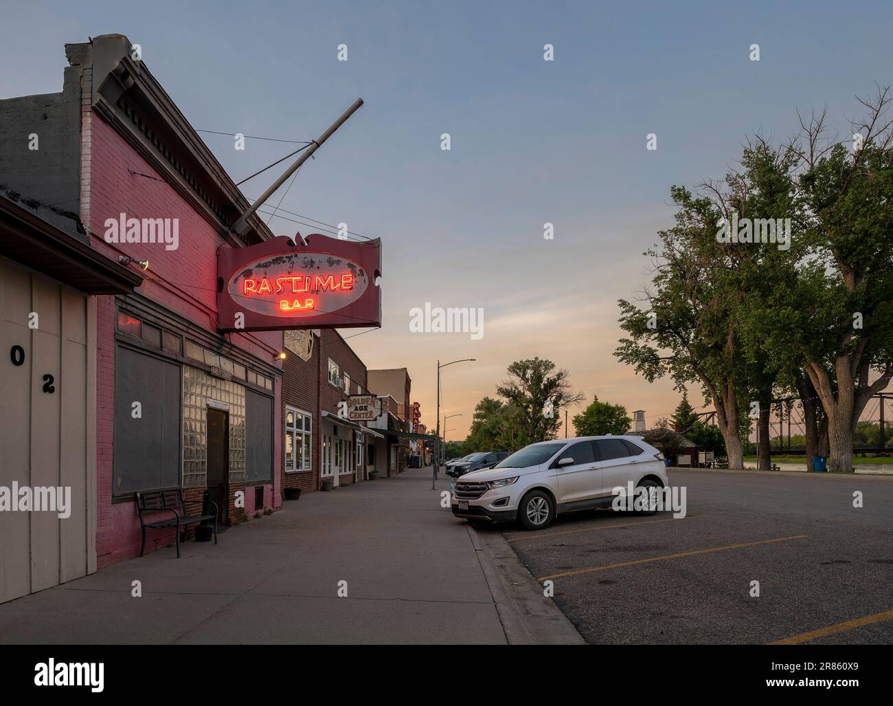Fort Benton, Montana, USA June 06, 2023 Evening Front Street view