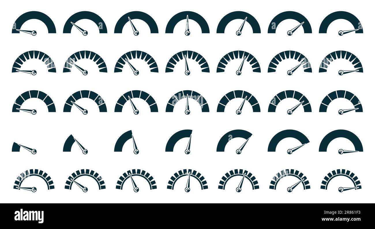 Speedometer black icon. Electric car gauge with arrow, gasoline fuel