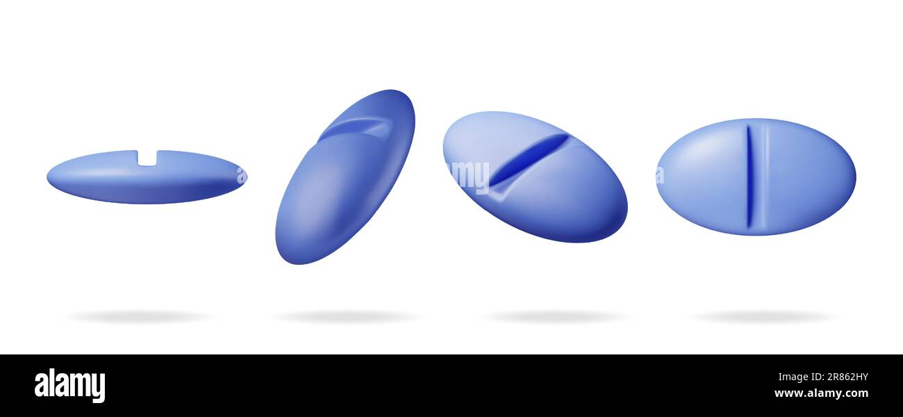 3D Classic Pills from Different Angles Collection Stock Vector