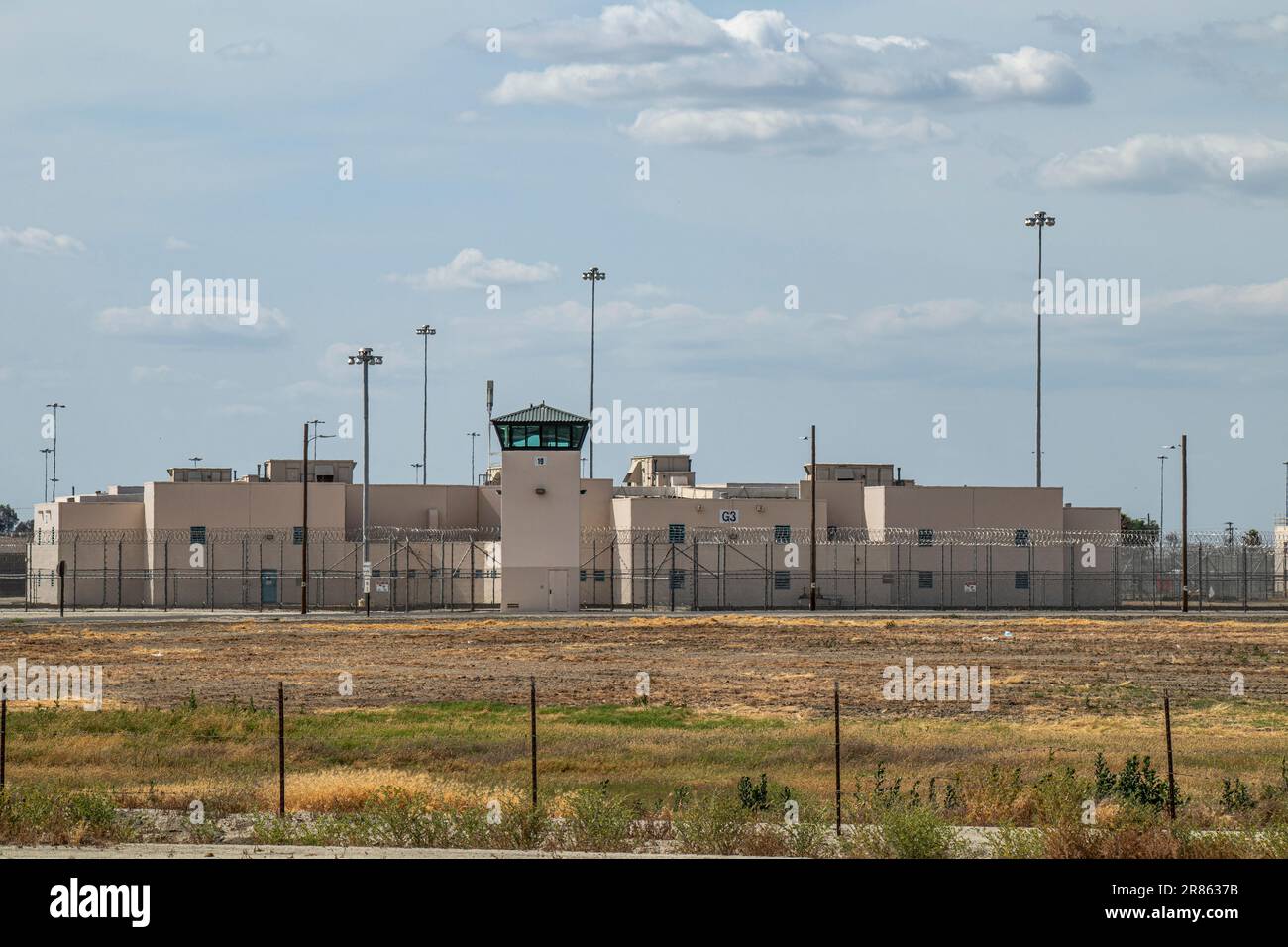 Corcoran State Prison next to Tulare Lake. Tulare Lake, located in ...