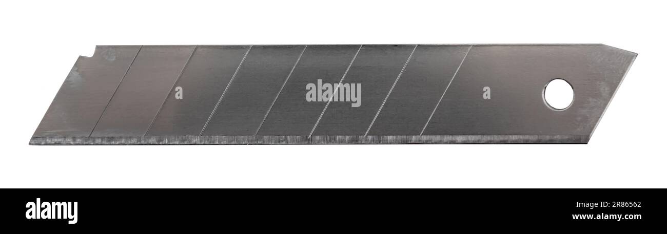 Blade from a clerical knife on a white background. Blade Stock Photo