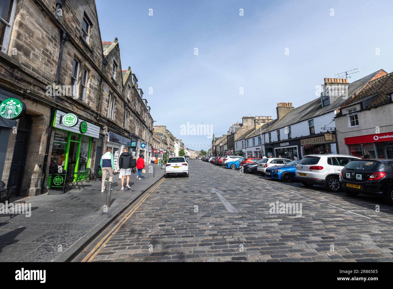 Market street, St Andrews,  Fife , Scotland, UK Stock Photo