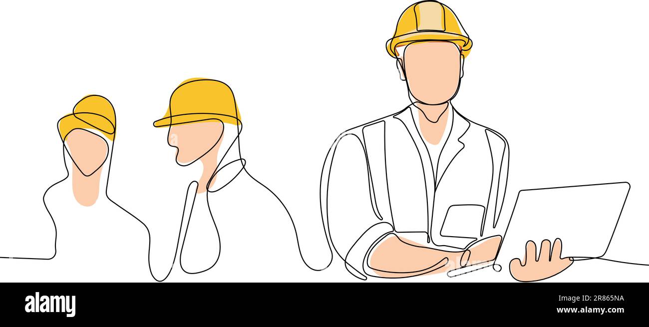 Building Engineer Vector Thoughtful businessman working project Stock Vector Images - Alamy