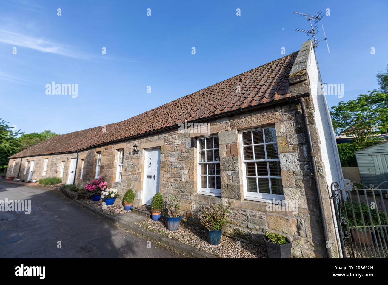 Stoned terrace houses, Ceres, Fife, Scotland, UK Stock Photo Alamy