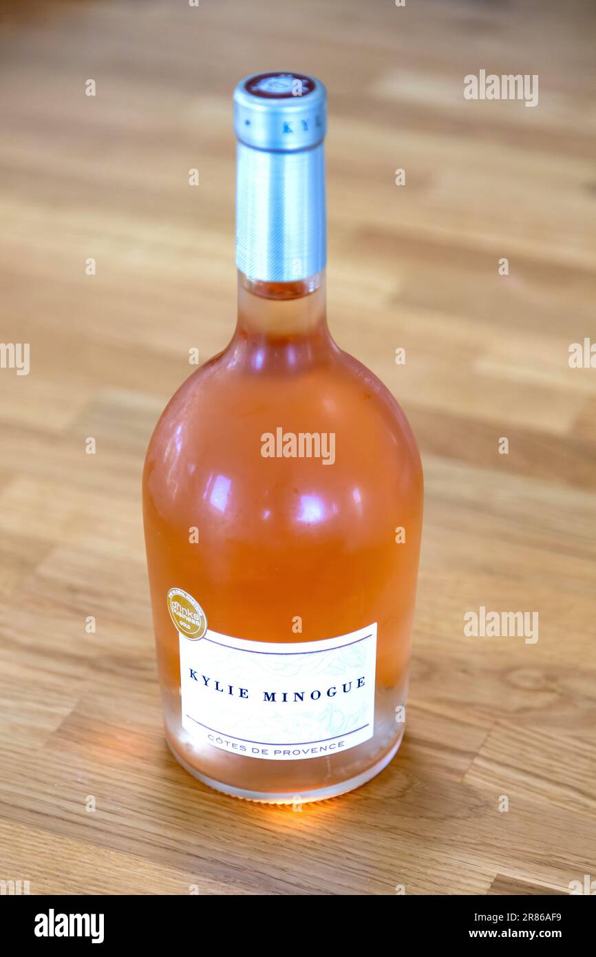 Kylie Minogue rose wine, Cotes de Provence. High Bickington, North