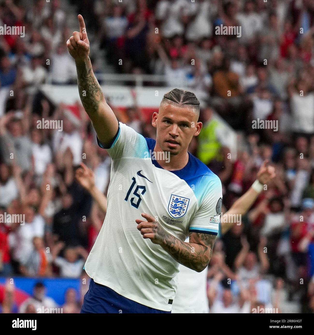 Manchester UK 19th June 2023 GOAL Kalvin Phillips 15 Of England manchester-uk-19th-june-2023-goal-kalvin-phillips-15-of-england