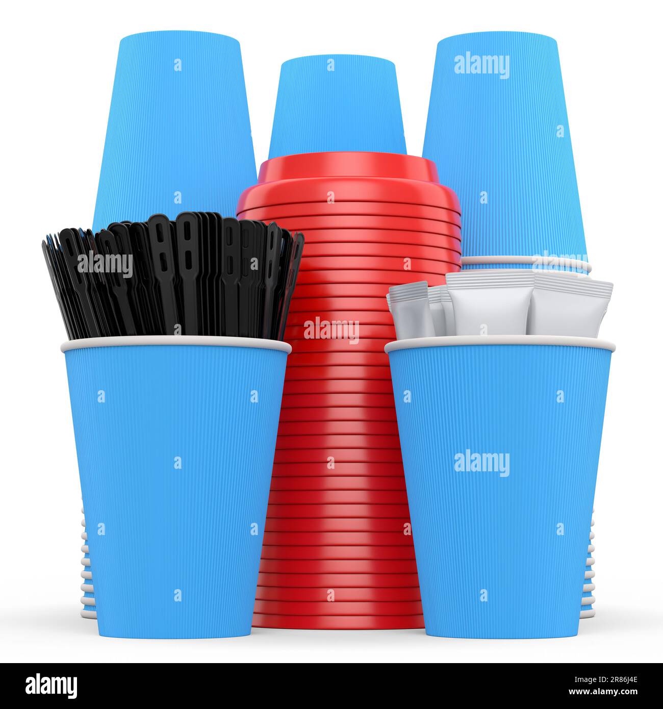 Set of paper coffee cups for cappuccino, americano, espresso, mocha ...