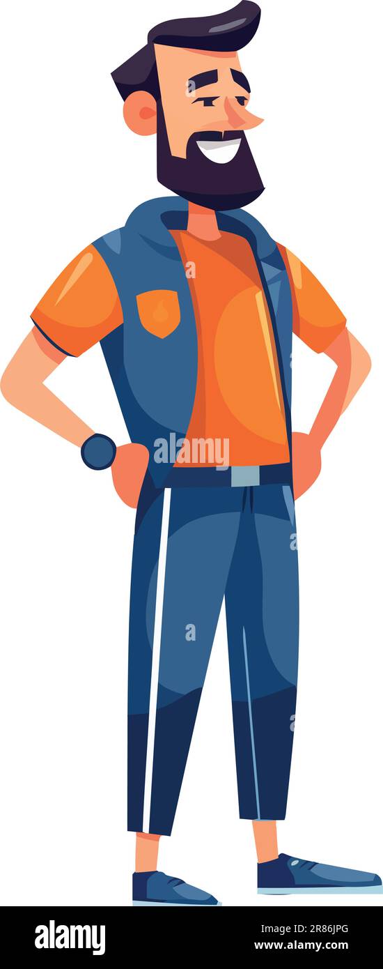 bearded man standing in casual clothes Stock Vector Image & Art - Alamy