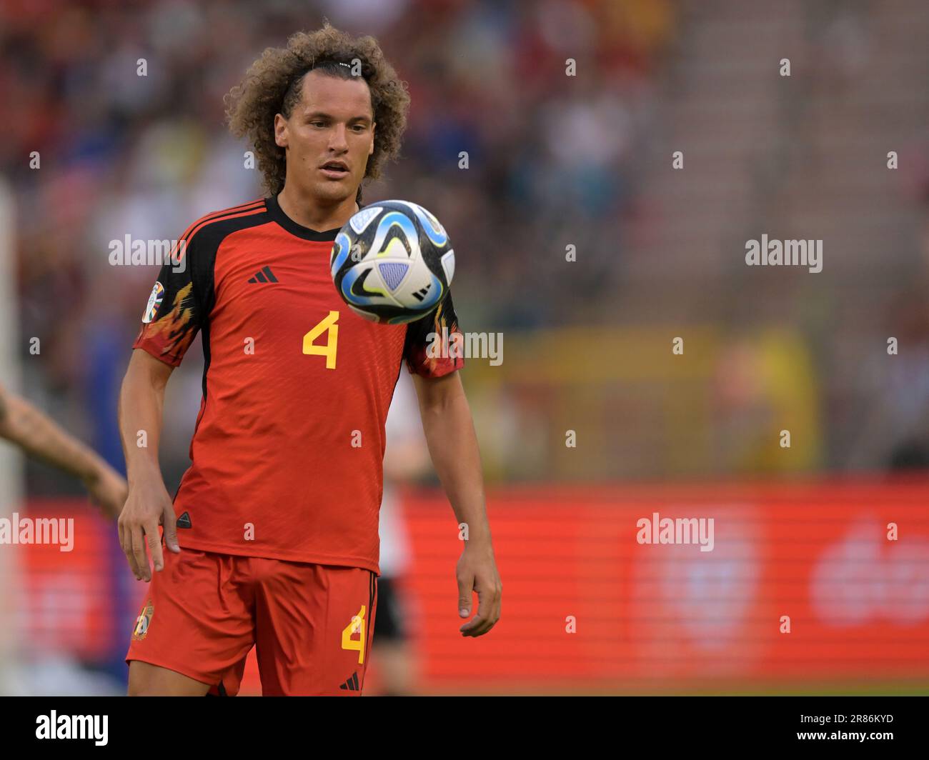 Brussels Wout Faes Of Belgium During The Uefa Euro Qualifying Match Between Belgium And