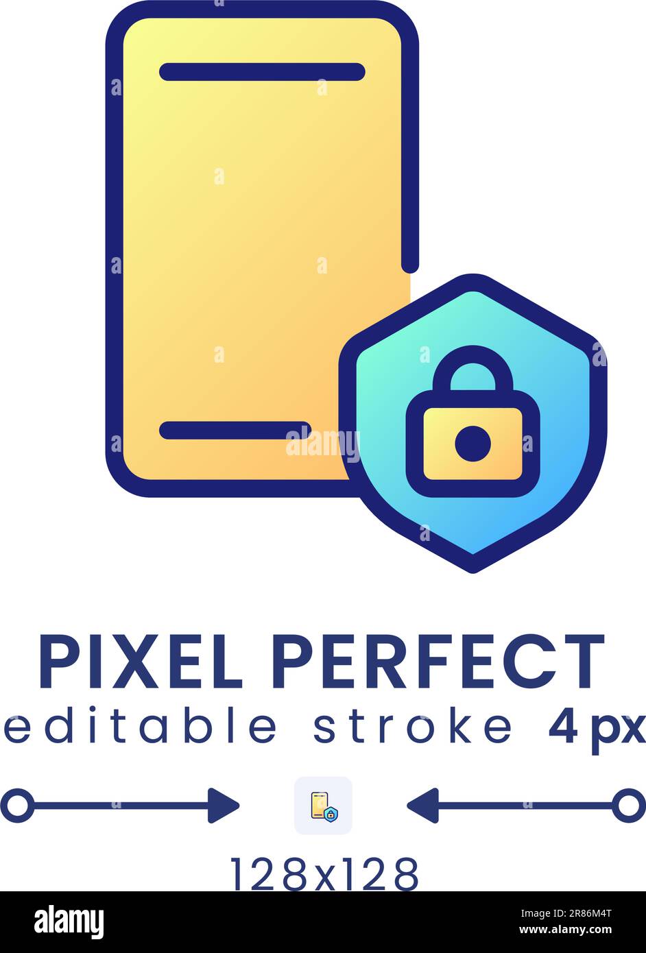 Mobile device security gradient fill desktop icon Stock Vector Image ...
