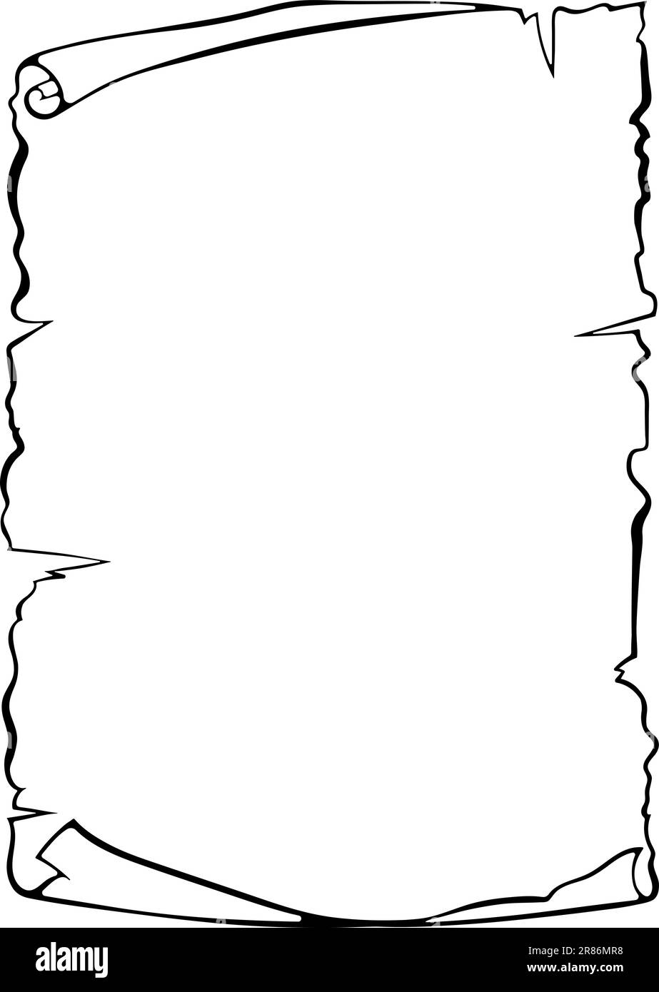 Vertical scroll paper line art Stock Vector Image & Art Alamy