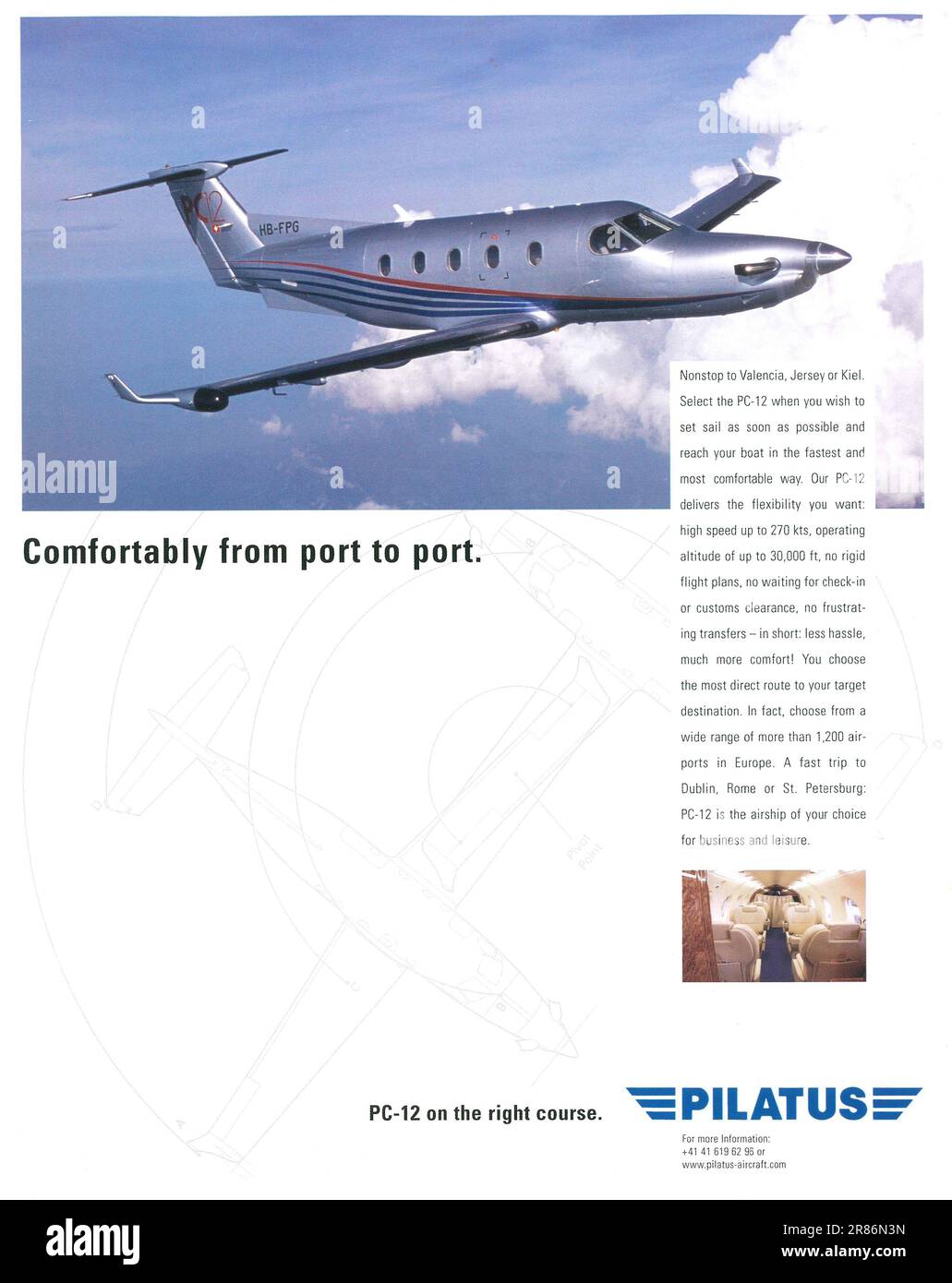 Pilatus PC-12 Cargo aircraft advert in a Collections magazine 2014 Stock Photo