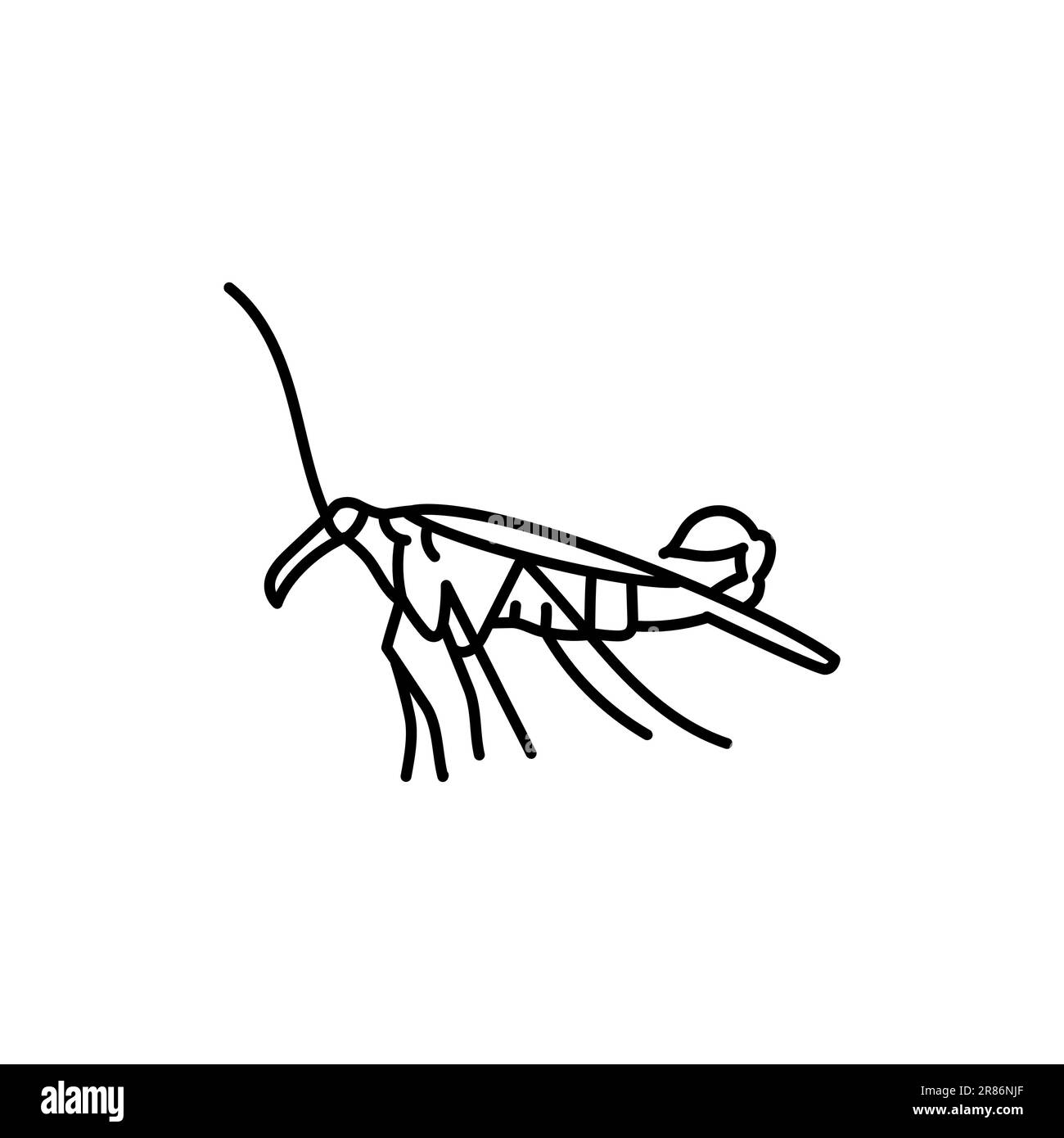 Scorpionfly black line icon. Pictogram for web page, mobile app, promo. Stock Vector