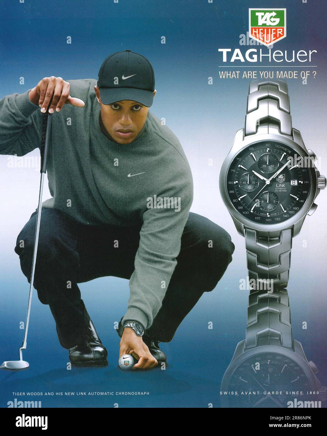 TAG Heuer New Link Automatic Chronograph watch advert with Tiger