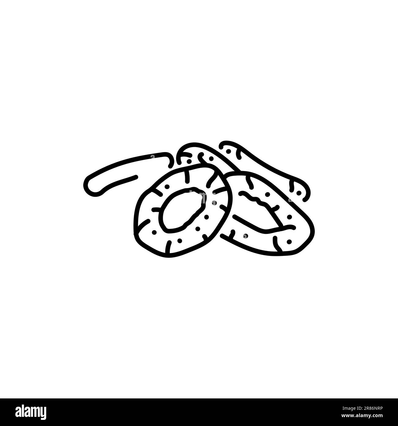 Squid rings black line icon. Pictogram for web page, mobile app, promo ...