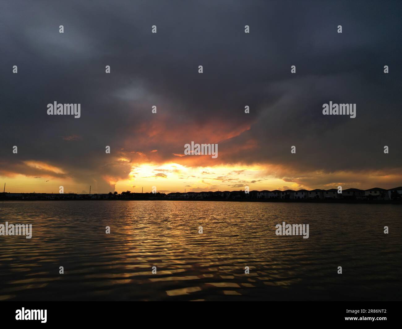 Sunset at The Lake Stock Photo