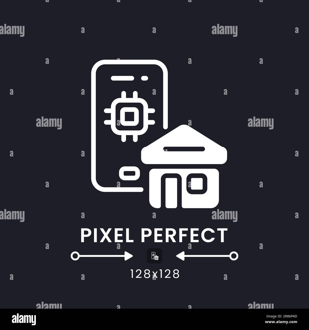 Home Automation app white solid desktop icon Stock Vector