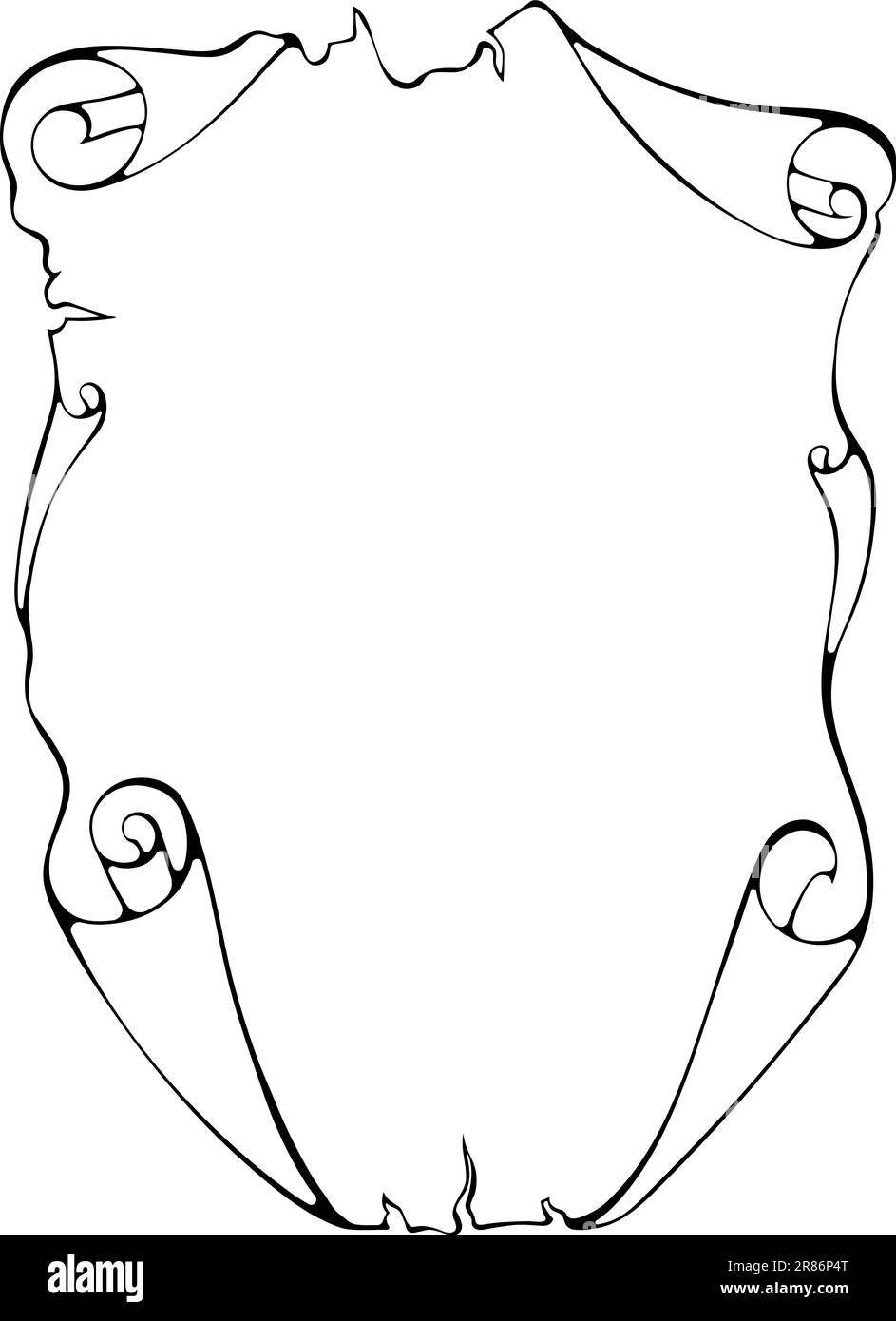 Vertical scroll paper line art Stock Vector Image & Art Alamy