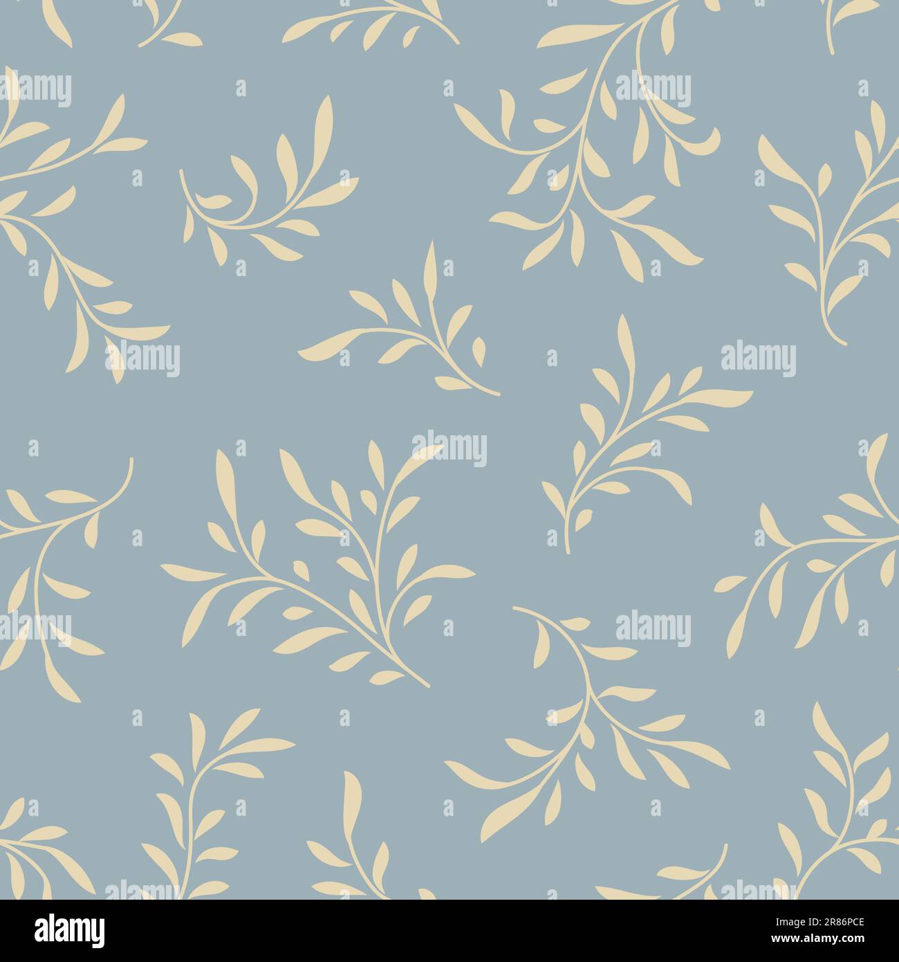 Floral seamless pattern. Branch with leaves ornamental texture ...