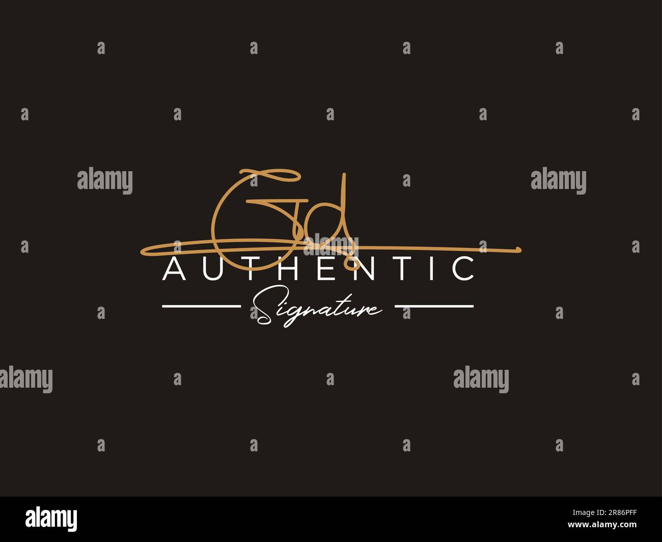 GD Signature Logo Template Vector. Stock Vector