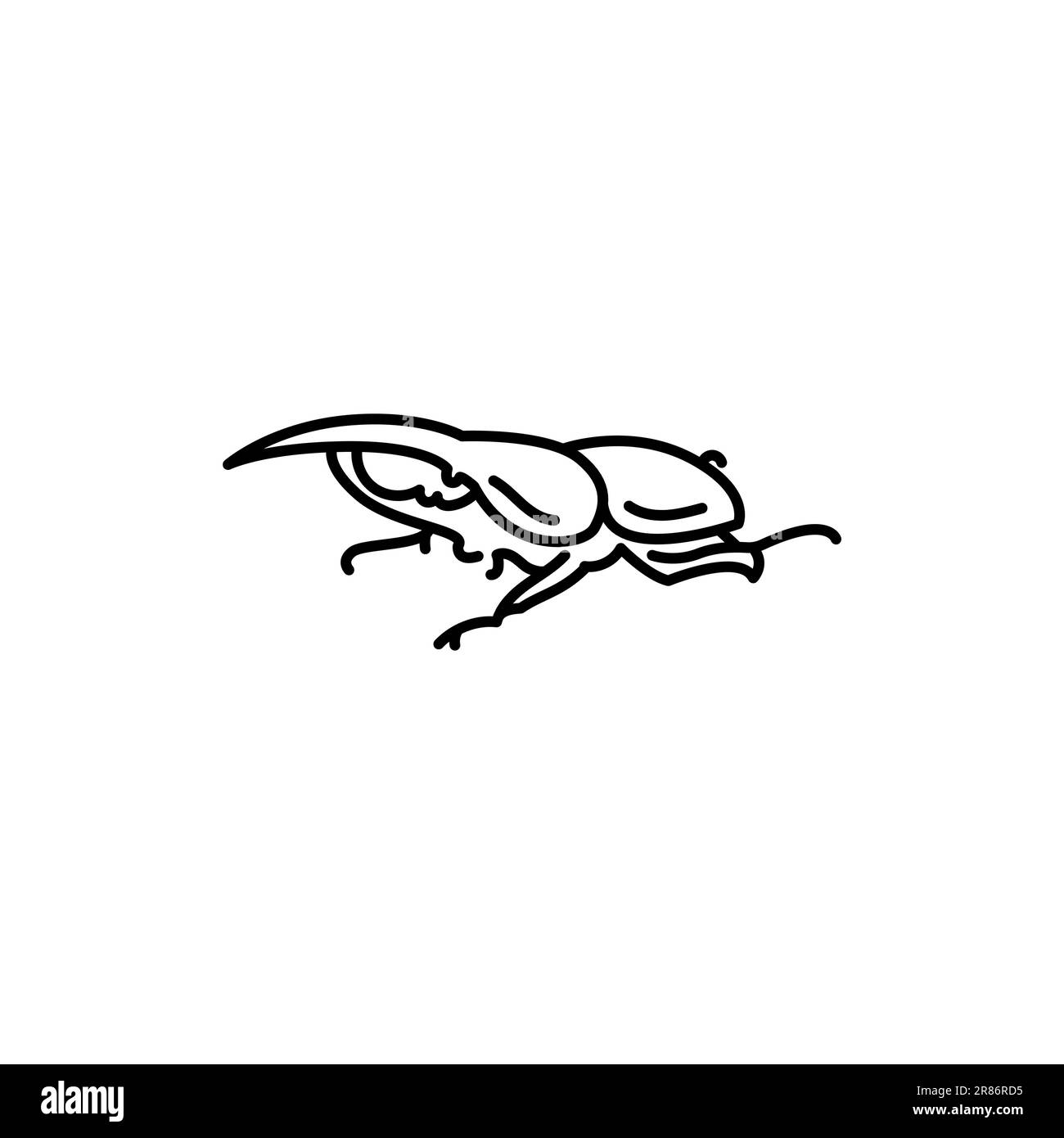Beetle hercules black line icon pictogram for web page mobile app