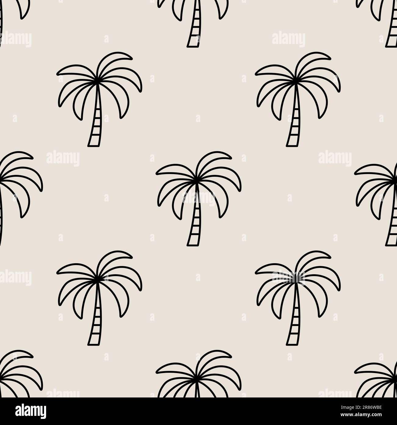 Palm Tree Pattern Tropical Exotic Palm Tree Plants Seamless Pattern.