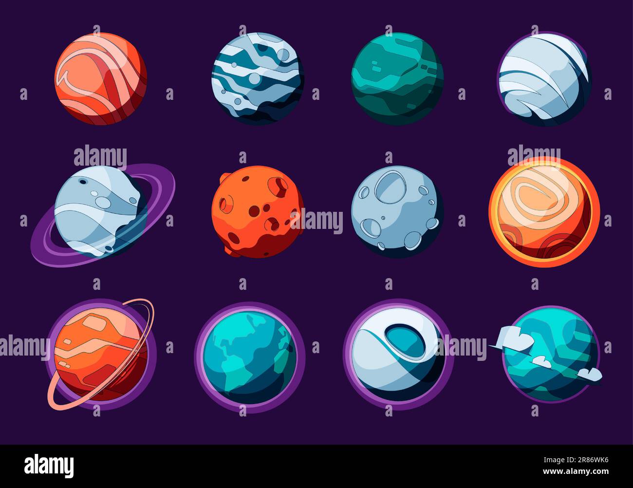 collection. Cartoon fantasy with different shape and