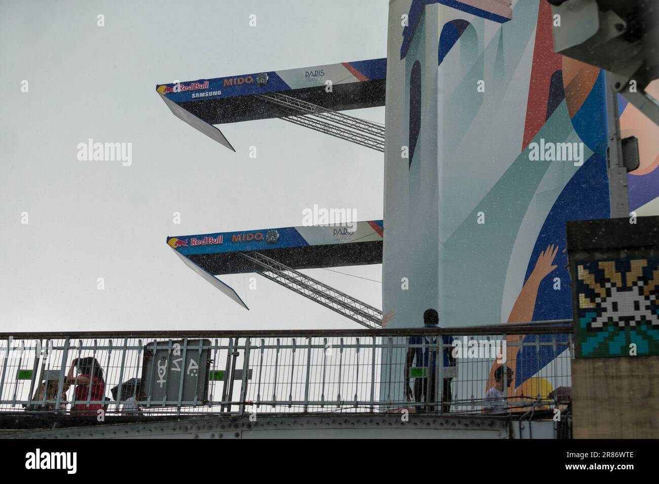 Paris, France. 17th June, 2023. Illustration of the two diving boards